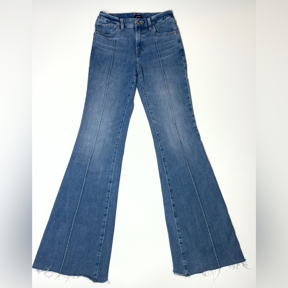 Express Women's 70’S Flare Mid Rise Flexx Hyper Stretch Jeans Size- S -Reg 0/2/4 - Picture 1 of 12